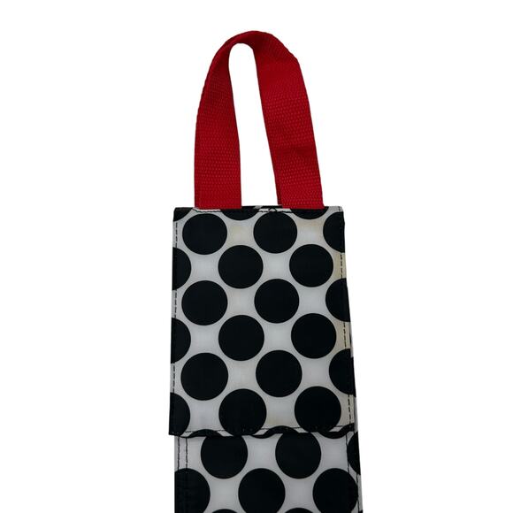 Thirty One White Black Polka Dot Print Insulated Wine Carrier Bag AS IS - Picture 5 of 6